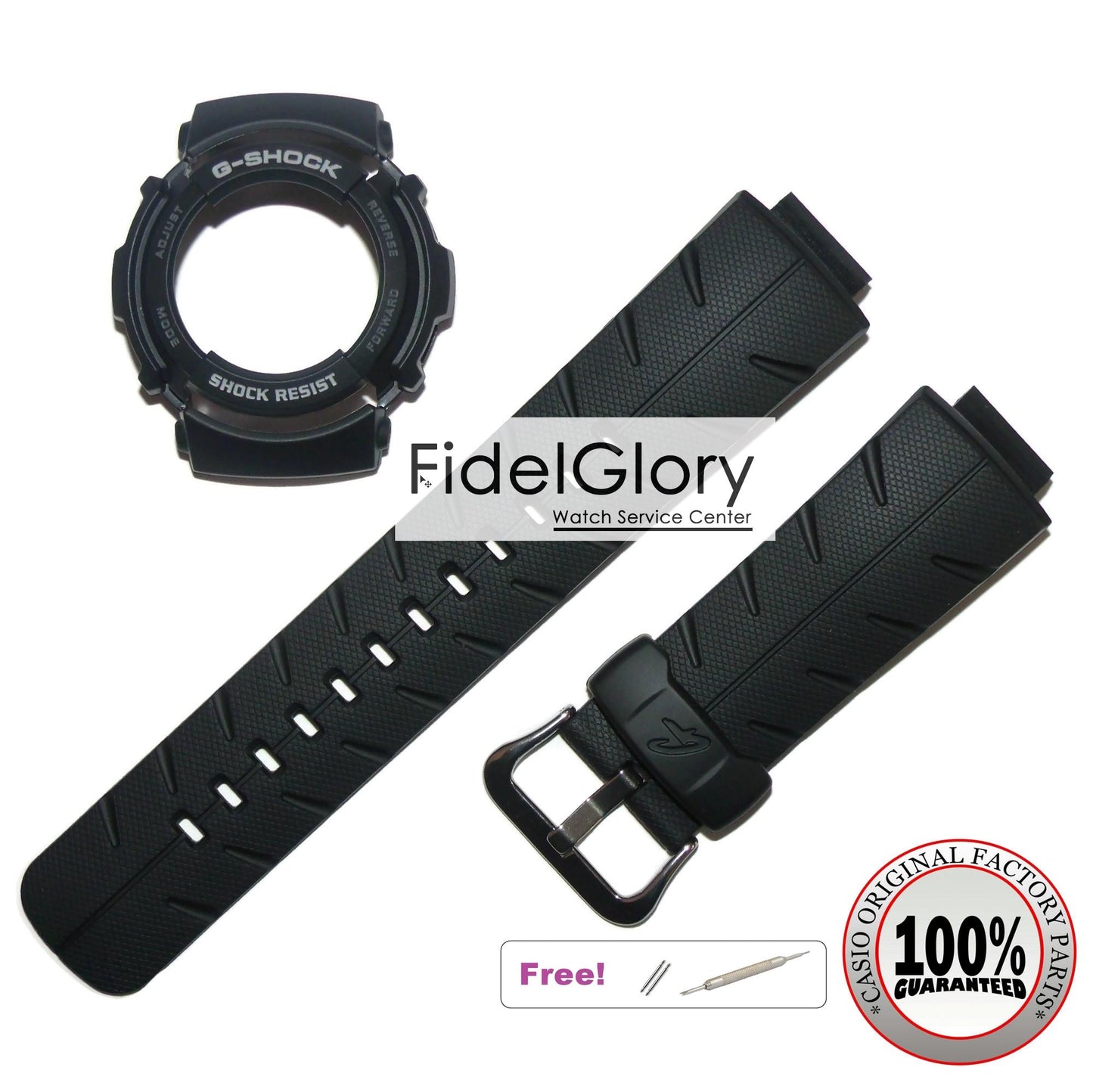 G-Shock Original G 300 / G-301 / G-302 / G-304 / G-306 / G-312 / G-350 Black Matte Bezel and Strap Grey Font