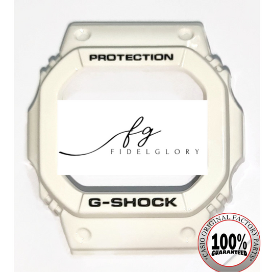 Original G-Shock G-5600 / GLS-5600 / GLX-5600 / G-5600 / GWM-5600 / GWM-5610 GLossy WHITE Bezel Only  Black Font